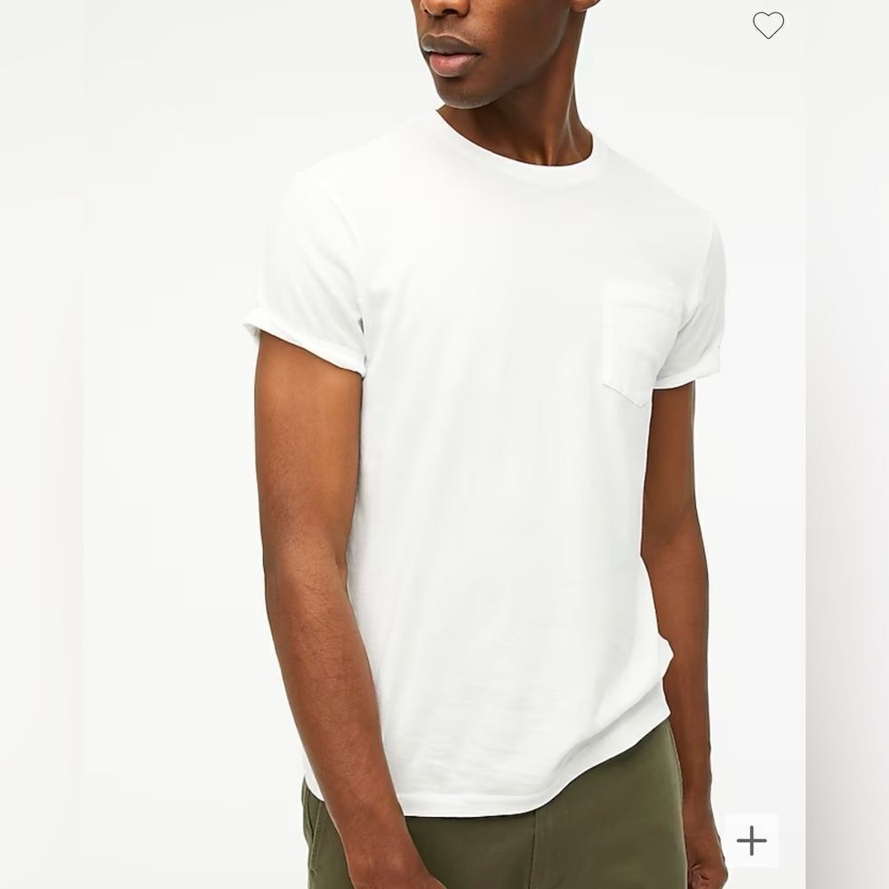J. Crew Cotton Washed Jersey Pocket Tee white XL NWT IN PACKAGE